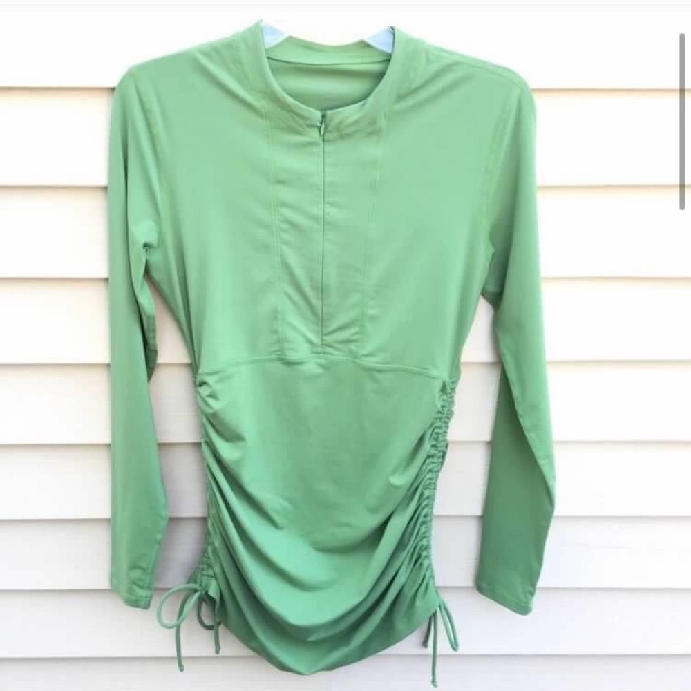 NWOT Athleta Ruched Rash Guard Half Zip Size M - Picture 4 of 8